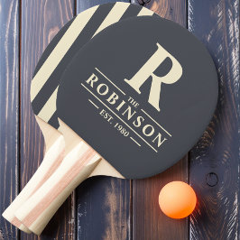 Familienname&Initial Polo Streifen Mediterranes Gr Tischtennis Schläger