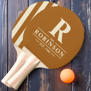 Familienname & Initial Polo Streifenmuster Burnt S Tischtennis Schläger