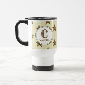 Familienname Initiale Western Gold Star Monogramm  Reisebecher