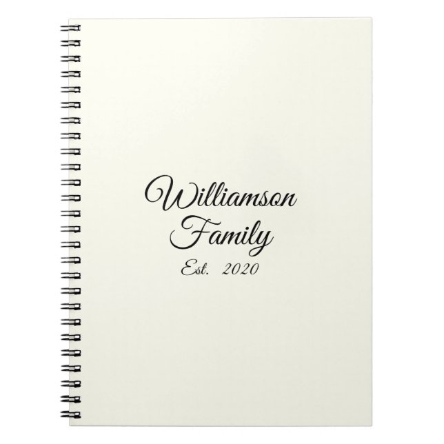 Familienname, Jahr, Anzahl Elfenbein anpassen Notizblock (Vorderseite)