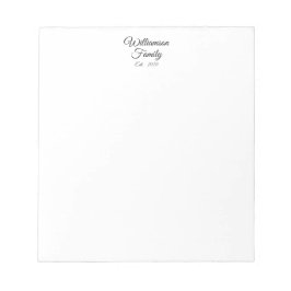 Familienname, Jahr, Geschäft anpassen Notizblock