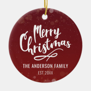 Familienname Jahr Moderne Personalisierte Weihnach Keramik Ornament