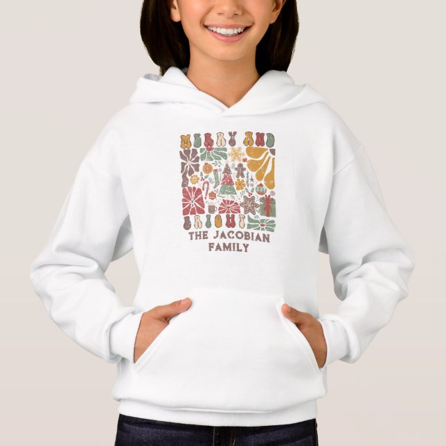 Familienname Jahr Wiedersehen Boho Floral Weihnach Hoodie (Vorderseite)