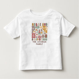 Familienname Jahr Wiedersehen Boho Floral Weihnach Kleinkind T-shirt