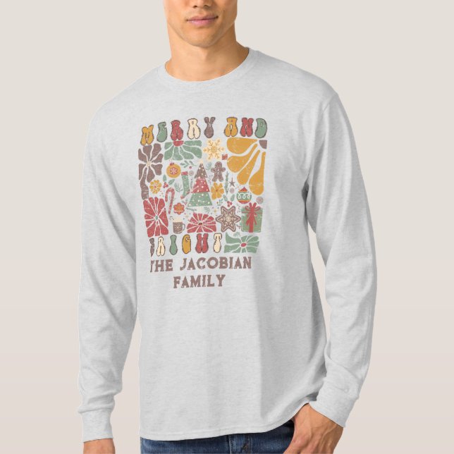 Familienname Jahr Wiedersehen Boho Floral Weihnach T-Shirt (Vorderseite)