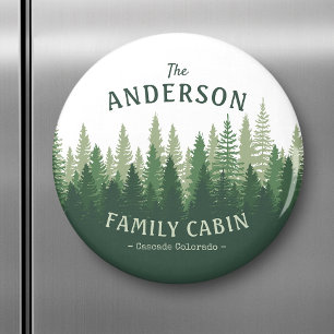 Familienname Kabine Lage Pine Tree Forest Magnet