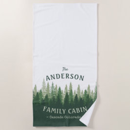 Familienname Kabine Lage Pine Tree Forest Strandtuch