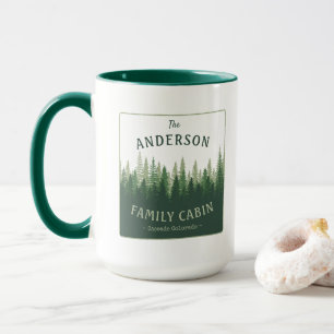 Familienname Kabine Lage Pine Tree Forest Tasse