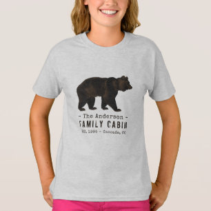 Familienname Kabine Rustikaler brauner Bär T-Shirt