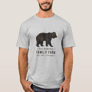 Familienname Kabine Rustikaler brauner Bär T-Shirt