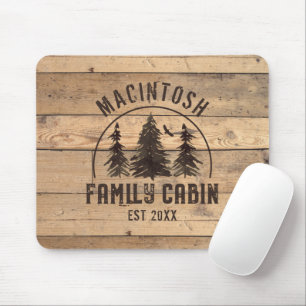Familienname Kabine Rustikaler Wald Personalisiert Mousepad