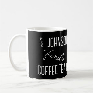 Familienname Kaffee Schwarz und weiß Kaffeetasse