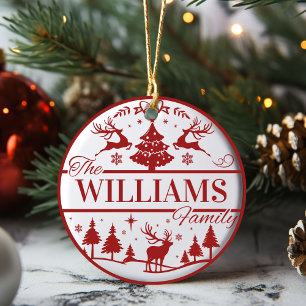 Familienname Keepake Classic Weihnachten Custom Keramik Ornament