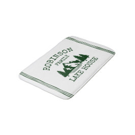 Familienname Lake House Forest Green Trees Badematte