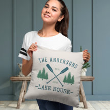 Familienname Lake House Rustikale Oars Pine Trees