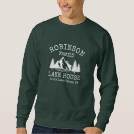 Familienname Lake House Rustikale weiße Silhouette Sweatshirt