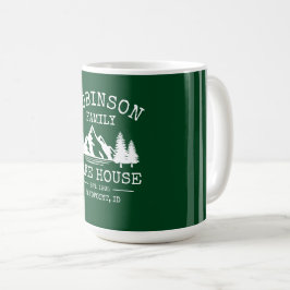Familienname Lake House Trees Forest Green Large Kaffeetasse