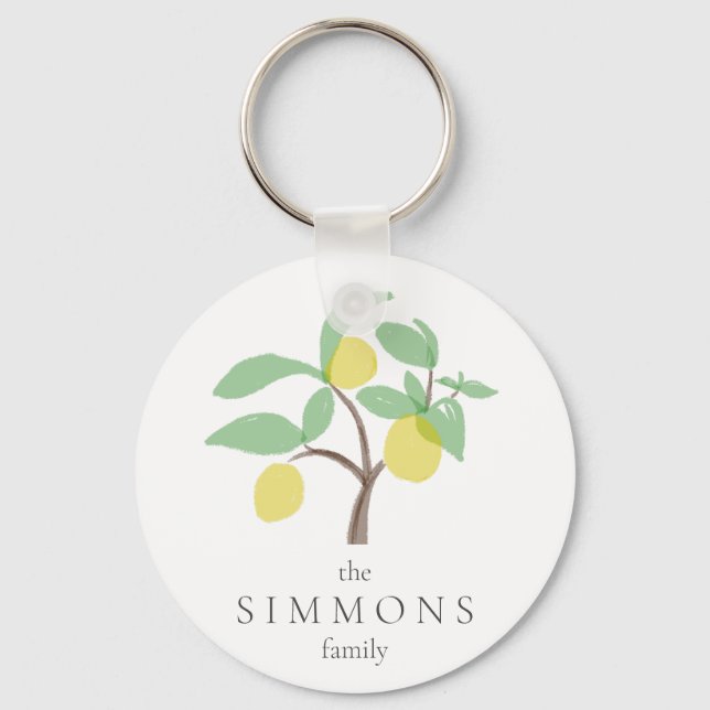 Familienname Lemon Obstbaum Name Schlüsselanhänger (Vorderseite)