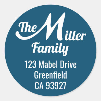 Familienname Letter M Runder Aufkleber