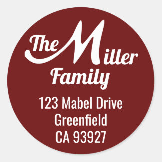 Familienname Letter M Runder Aufkleber