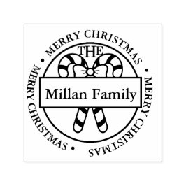Familienname Merry Christmas Candy Sticks Thema Permastempel