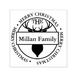 Familienname Merry Christmas Rentier Thema Permastempel