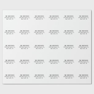 Familienname Modern Schlicht Professionell Schwarz Geschenkpapier