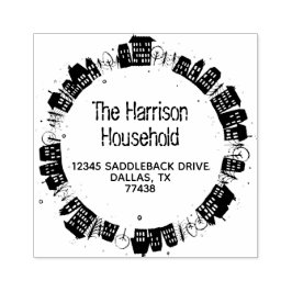 Familienname Moderne Häuser Rücksendeadresse Gummistempel