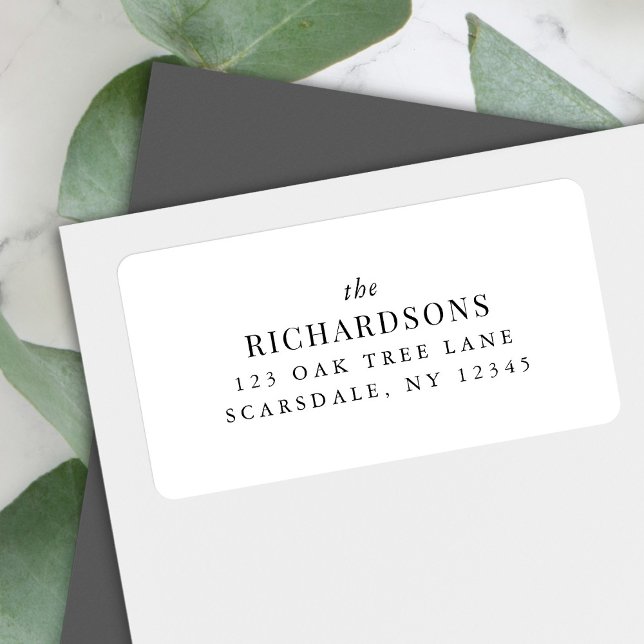 Familienname Moderne klassische Rücksendeadresse Adressaufkleber (Von Creator hochgeladen)