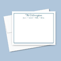 Familienname Navy Blau Rand Klassische Korresponde