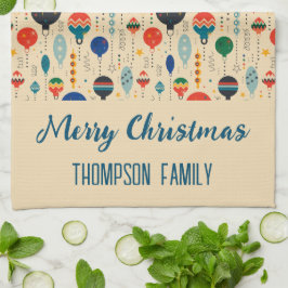 Familienname niedliche Retro-Ornamente Traditionel Geschirrtuch