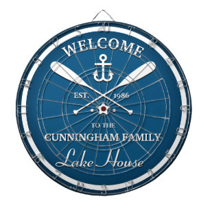 Familienname   Oars und Anchor Custom Blue Dartscheibe