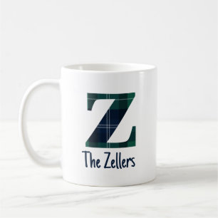Familienname oder Firmenname Karo-Buchstabe z Init Kaffeetasse