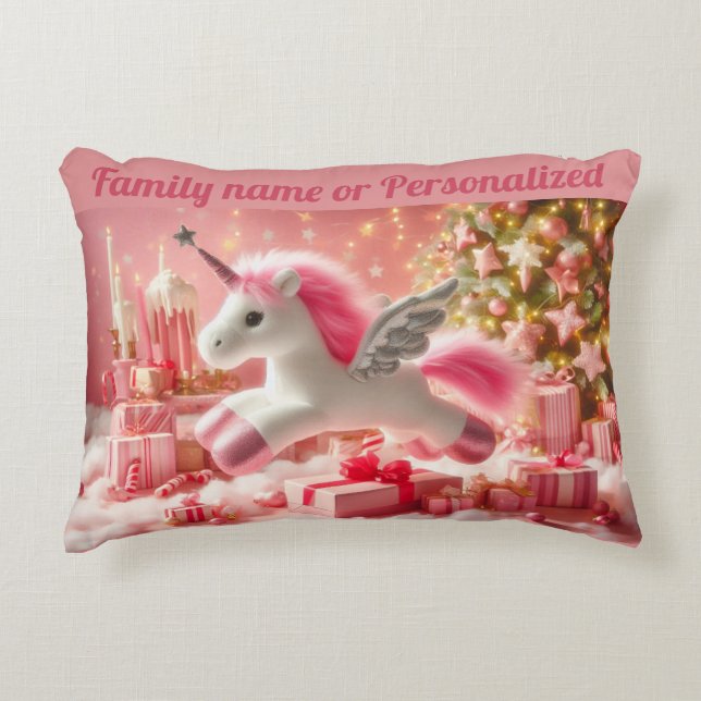 Familienname oder Personalisierte Weihnachtszeit Dekokissen (Vorderseite)