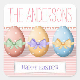 Familienname Ostereier-Aufkleber Quadratischer Aufkleber