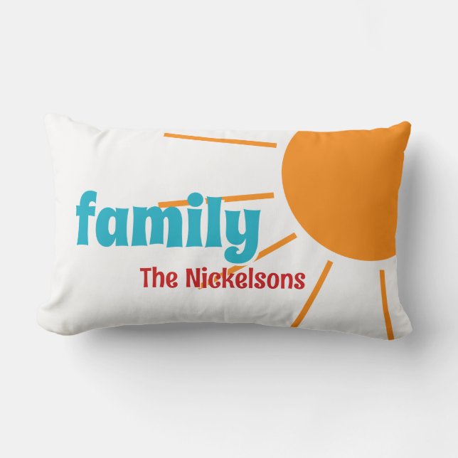 Familienname Patio Lumbar Pillow Kissen Für Draußen (Vorderseite)