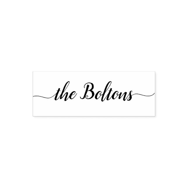 Familienname Personalisiert Chic Calligrafy Modern Permastempel (Design)