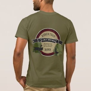 Familienname Personalisiert Name Deer Elche Bäume T-Shirt