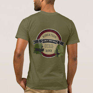 Familienname Personalisiert Name Deer Elche Bäume T-Shirt