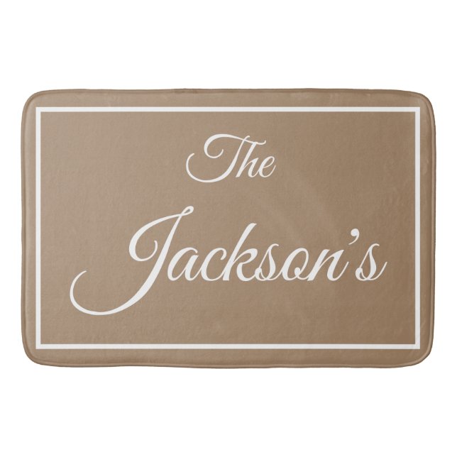 Familienname personalisierte Badematte (Vorderseite)