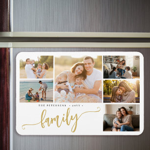 Familienname personalisiertes 6-Foto-Collage  Magnet