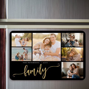 Familienname personalisiertes 6-Foto-Collage  Magnet