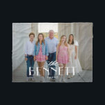 Familienname Personalisiertes Foto schwarz Fleecedecke<br><div class="desc">Entworfen von Berry Berry Sweet,  Moderne Stationery und Personalisierte Geschenke. Besuchen Sie unsere Website unter www.berryberrysweet.com ,  um unsere vollständigen Produktlinien zu sehen.</div>