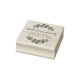 Familienname Rücksendeadresse rundes Logo Selbstfa Gummistempel