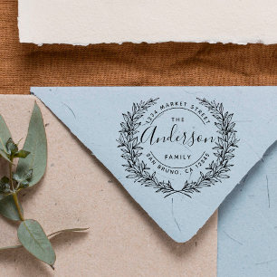 Familienname Runde Hand gezeichnet Kleider-Adresse Gummistempel