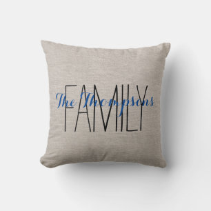 Familienname Rustic Chic Monogram Pillow Kissen