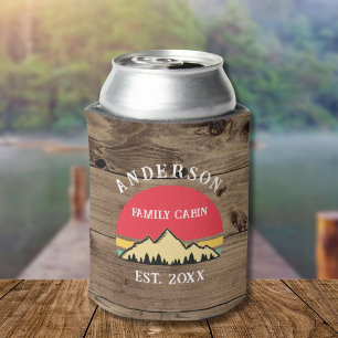 Familienname: Rustikale Retro-Bäume Dosenkühler