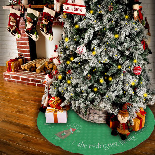 Familienname Santa Gift Geschenk Armadillo Texas Polyester Weihnachtsbaumdecke