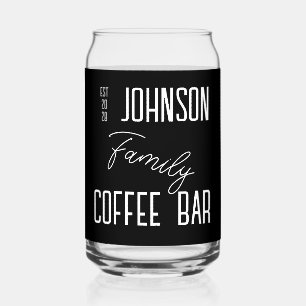 Familienname Schwarz-Weiß-Kaffee Dosenglas