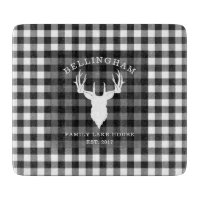 Familienname Schwarz Weiß See Haus Gingham Kariert